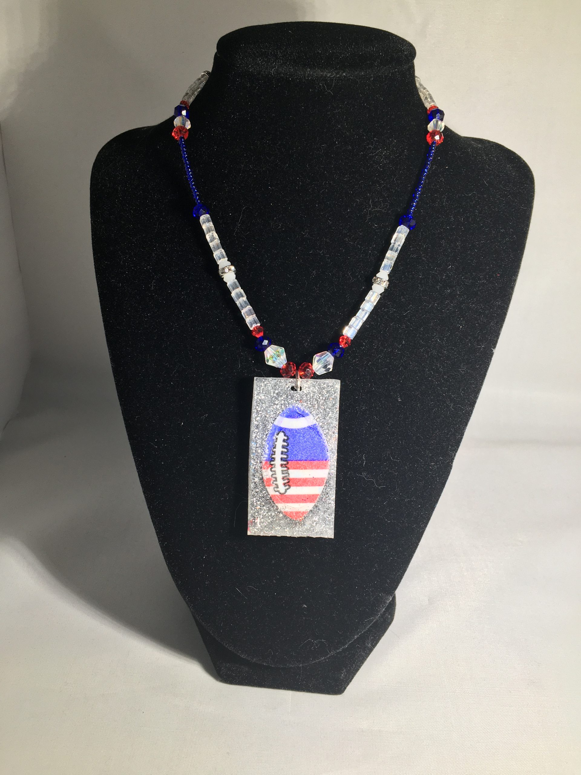 4th Of July Football Necklace Fashion Flair Jewelry